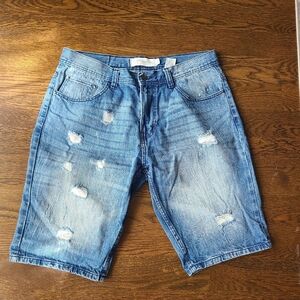 Aknowledge Men's Blue Distressed Denim Shorts Sz.34